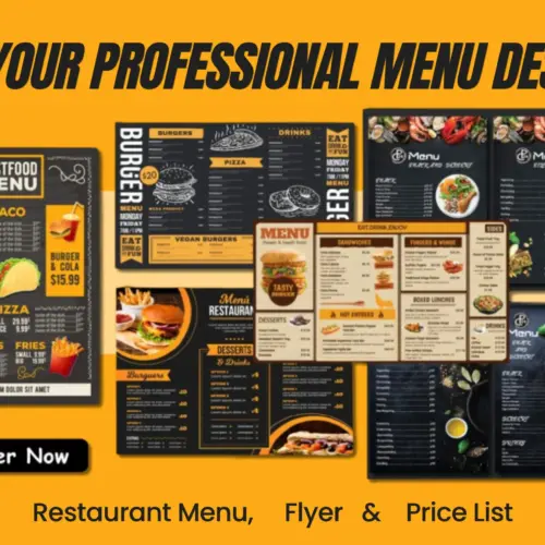 Design amazing editable food restaurant menu