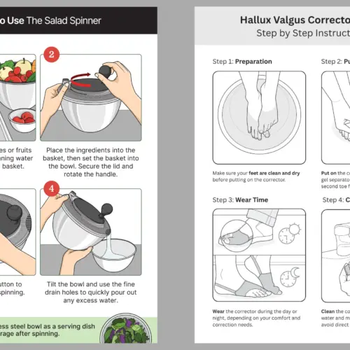 Alternative view of Draw guide instruction manual step by step digital handrawn illustration