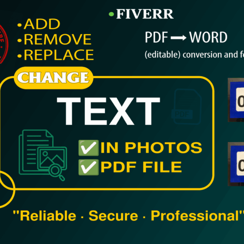 Change text in photos, edit pdf file - document.