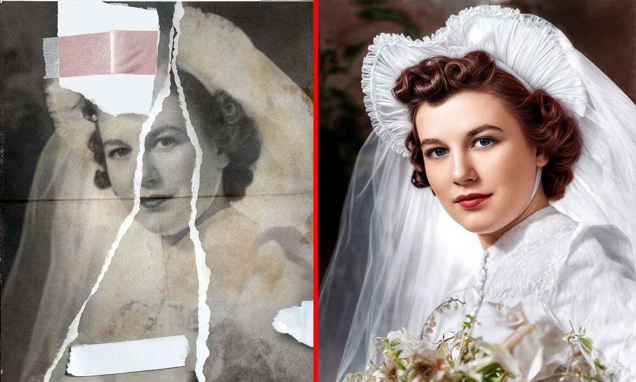 Enhance, coloring, manipulation your old photo